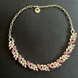 Lisner 🌸 Pink Crystal 💎 and enamel Necklace 💫